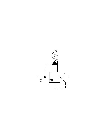 Pilot-operated, balanced piston relief valve