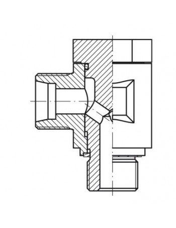 Haakse Zwenkkoppeling 6L G1/4 RVS