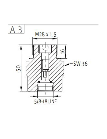 Roth vulventiel adapter M28x1.5 /  5/8-18UNF