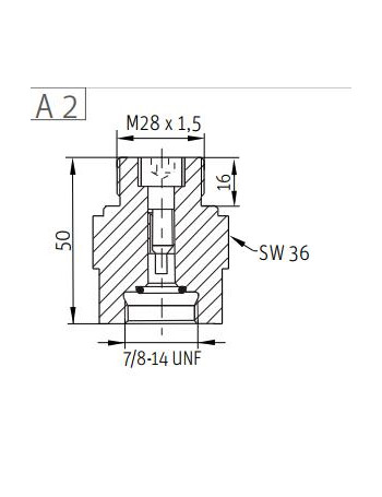 Roth vulventiel adapter 7/8-14UNF